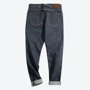 Casual Straight-Leg Rolled Denim Jeans