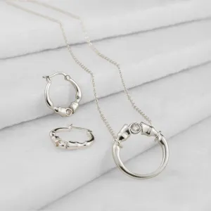 Cavallo - Moissanite Horseshoe Earring 14K Gold Vermeil