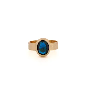 Cleopatra Blue Sapphire Gemstone Gold Adjustable Ring