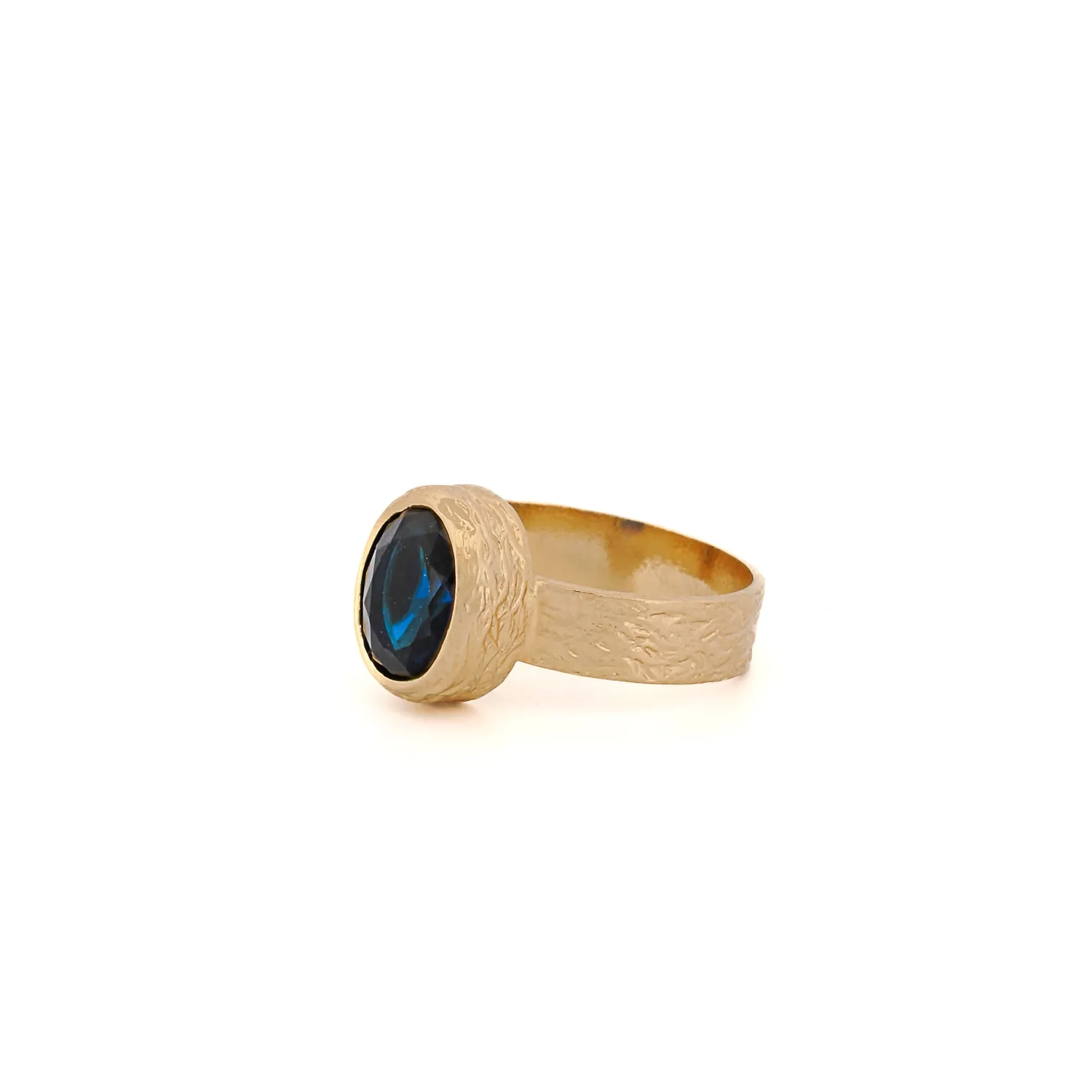 Cleopatra Blue Sapphire Gemstone Gold Adjustable Ring