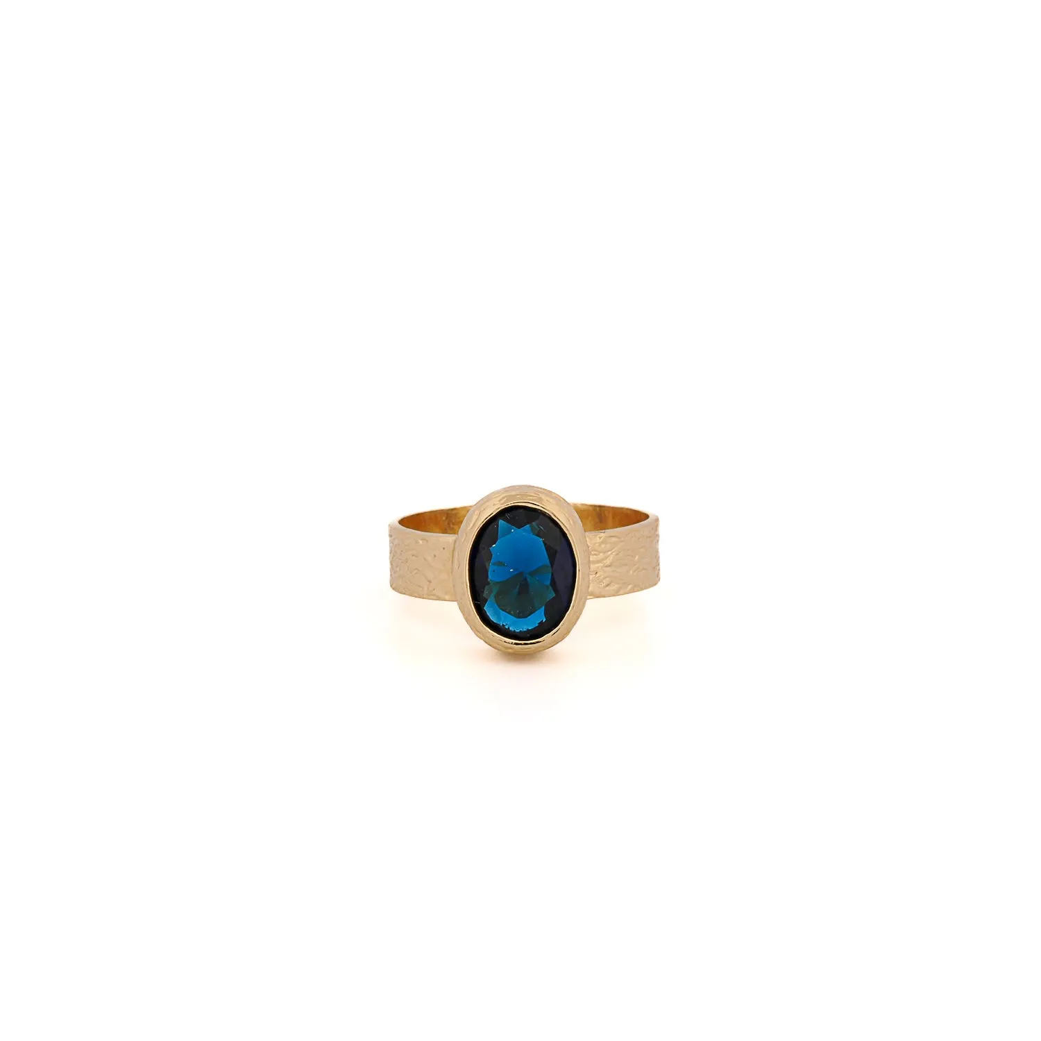 Cleopatra Blue Sapphire Gemstone Gold Adjustable Ring