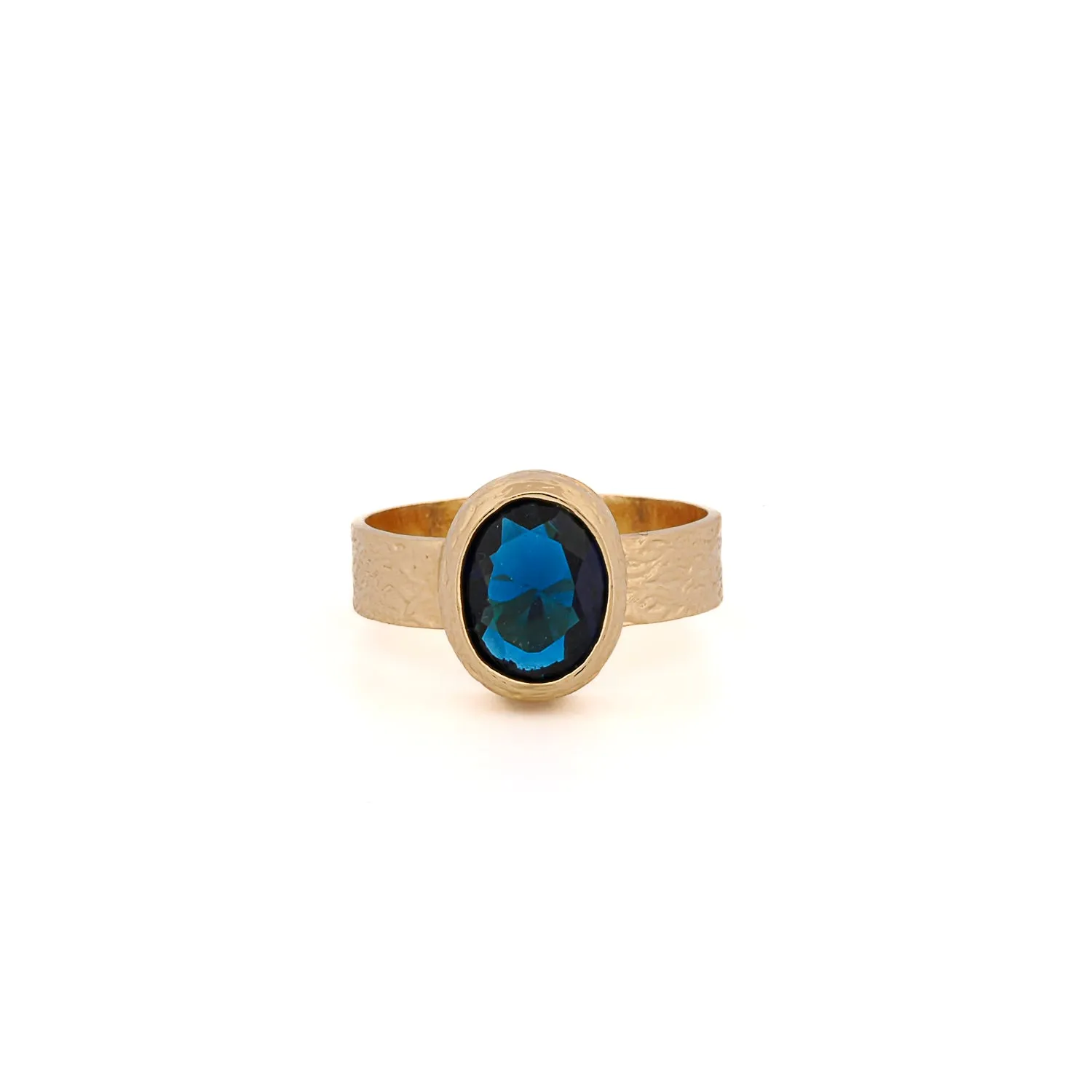 Cleopatra Blue Sapphire Gemstone Gold Adjustable Ring