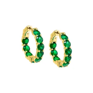 Colored Round Tennis Mini Hoop Earring