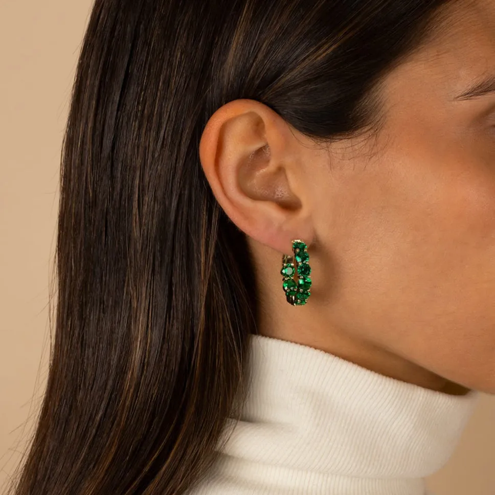 Colored Round Tennis Mini Hoop Earring