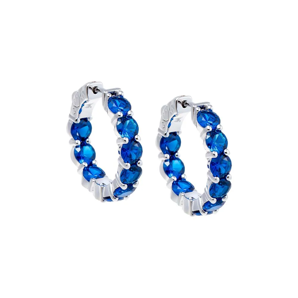 Colored Round Tennis Mini Hoop Earring