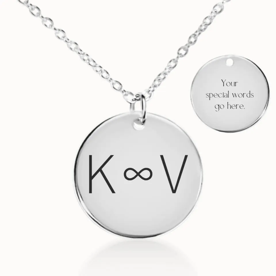 Couple Initial Coin Pendant on Fine Chain