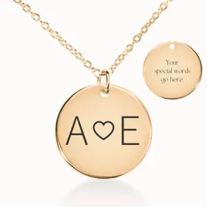 Couple Initial Coin Pendant on Fine Chain