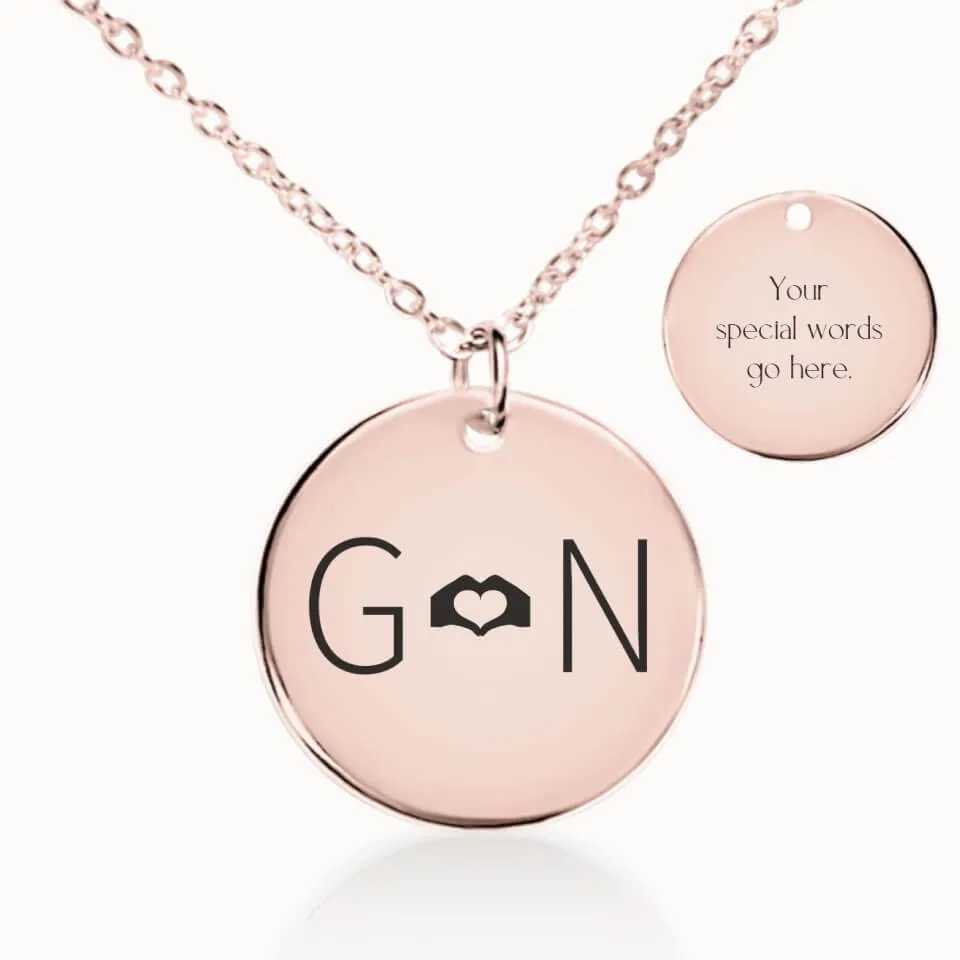 Couple Initial Coin Pendant on Fine Chain