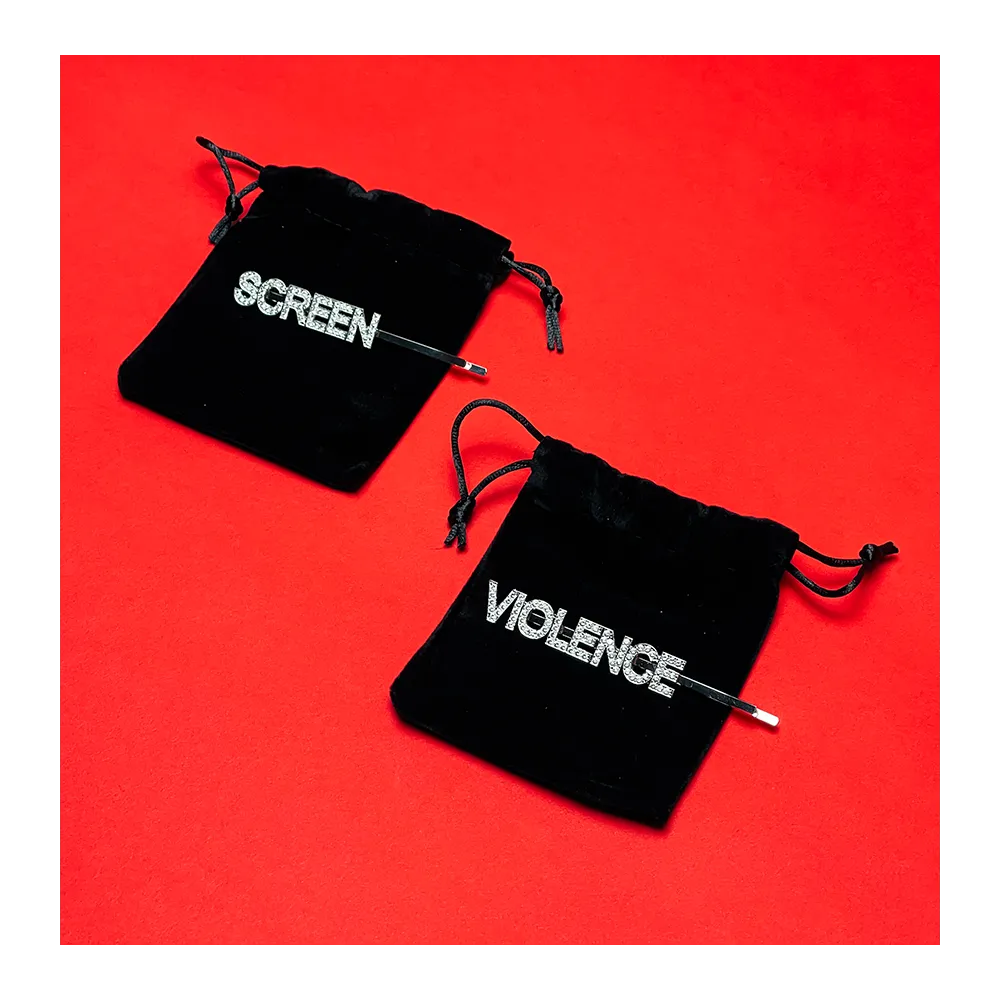Crystal Screen Violence Hair Pin Set