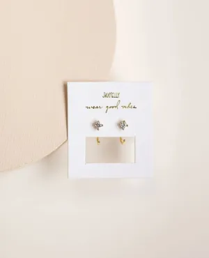 CZ Huggies White Earring