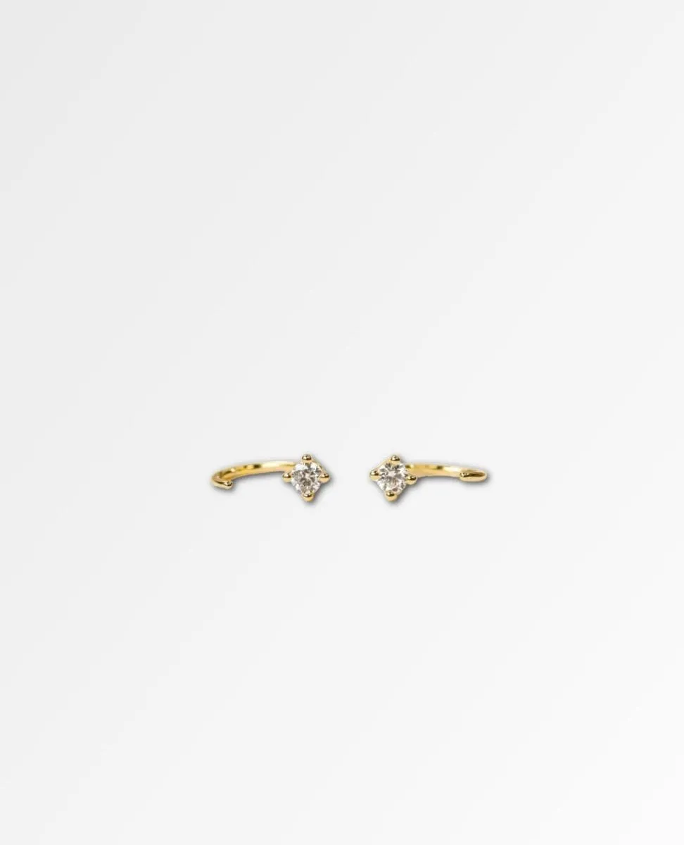 CZ Huggies White Earring