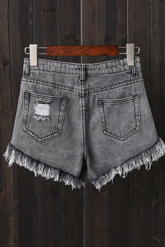 DAISY DISTRESSED DENIM SHORTS