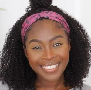 Danny | Black Medium Long Curly Synthetic Hair Headband Wig