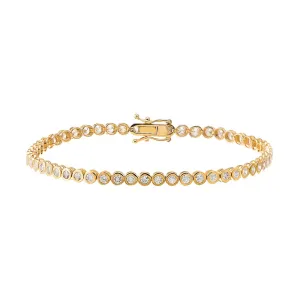 Diamond 3 Carat Bezel Tennis Bracelet 14K