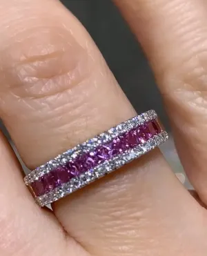 Diamond & Pink Sapphire Ring