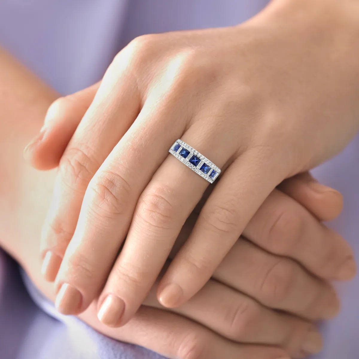 Diamond & Saphhire Multi-Shape Ring