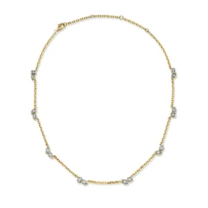 Diamond Bezel Multi Shape Station Necklace