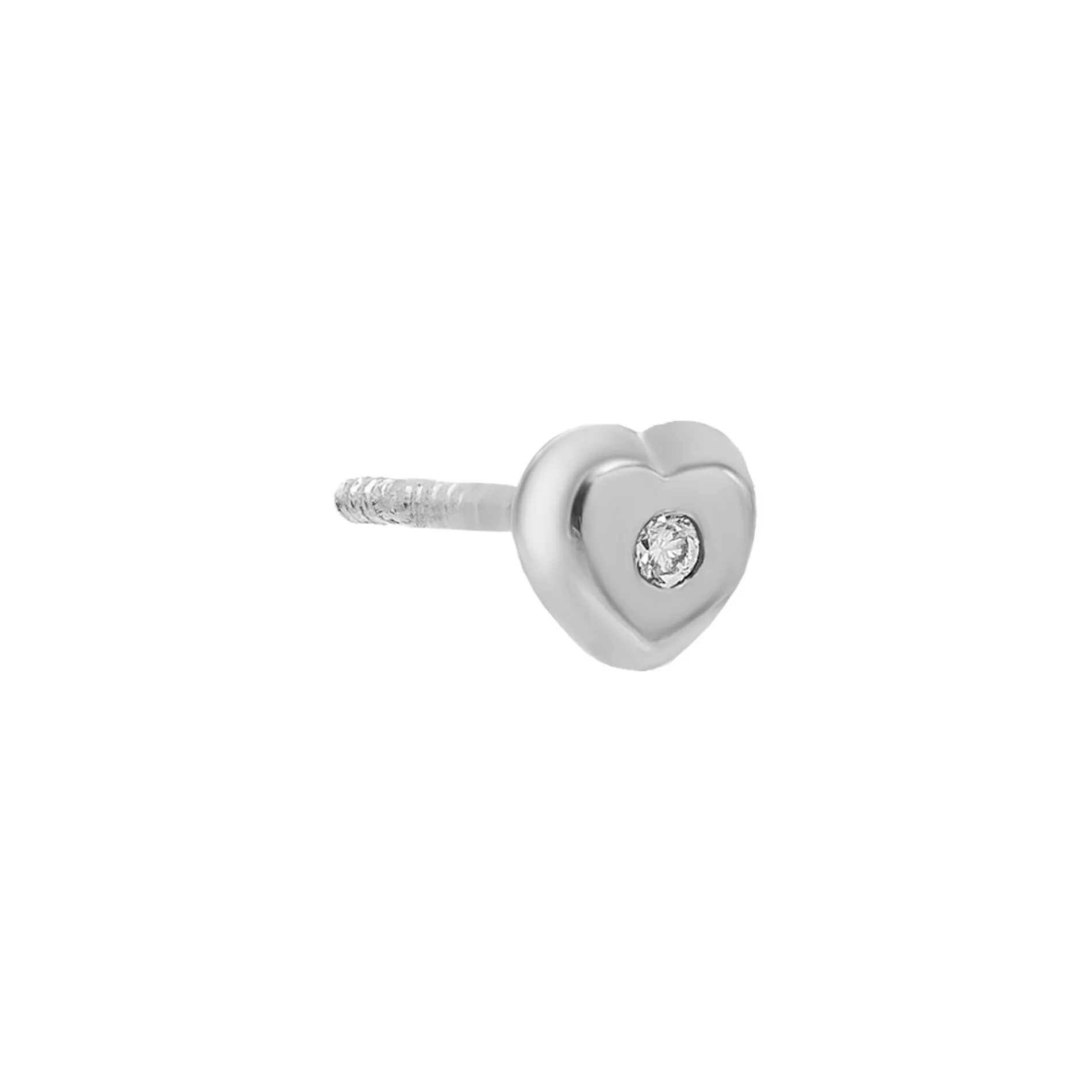 Diamond Heart Stud Earring 14K