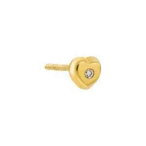 Diamond Heart Stud Earring 14K