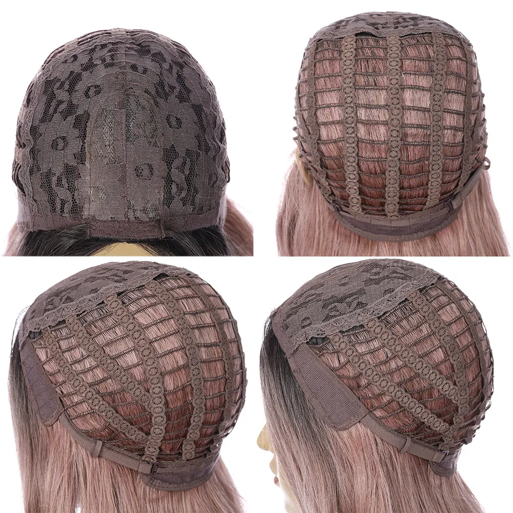 Downtown | Blonde Long Straight Synthetic Hair Wig with Bangs