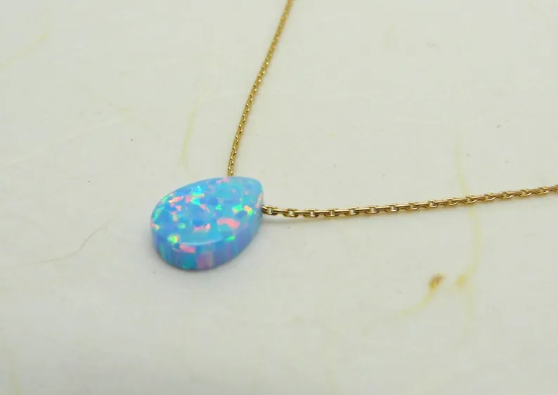 Drop Shape Opal Necklace – Timeless Elegance