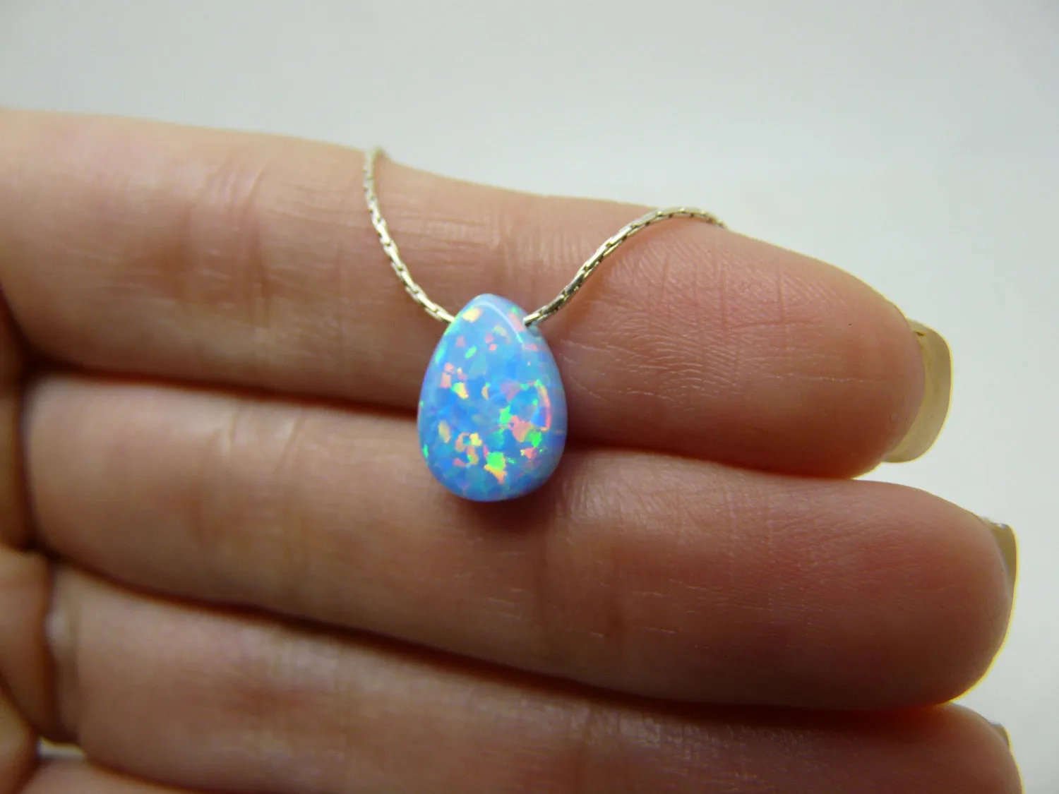 Drop Shape Opal Necklace – Timeless Elegance