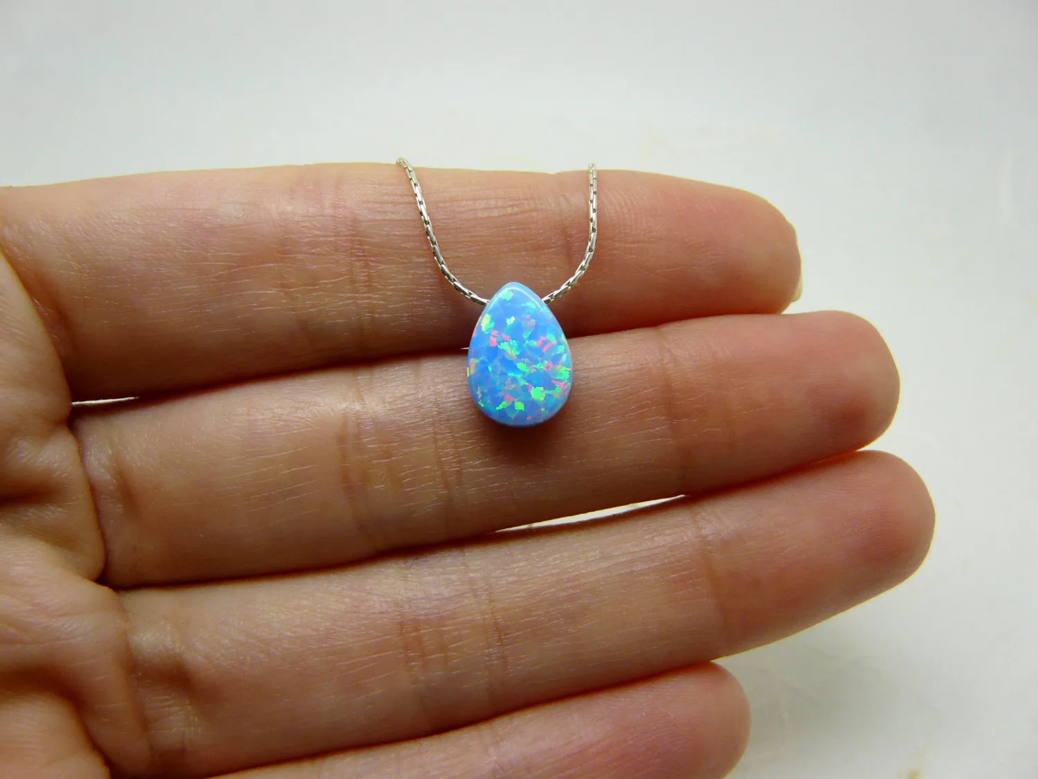 Drop Shape Opal Necklace – Timeless Elegance