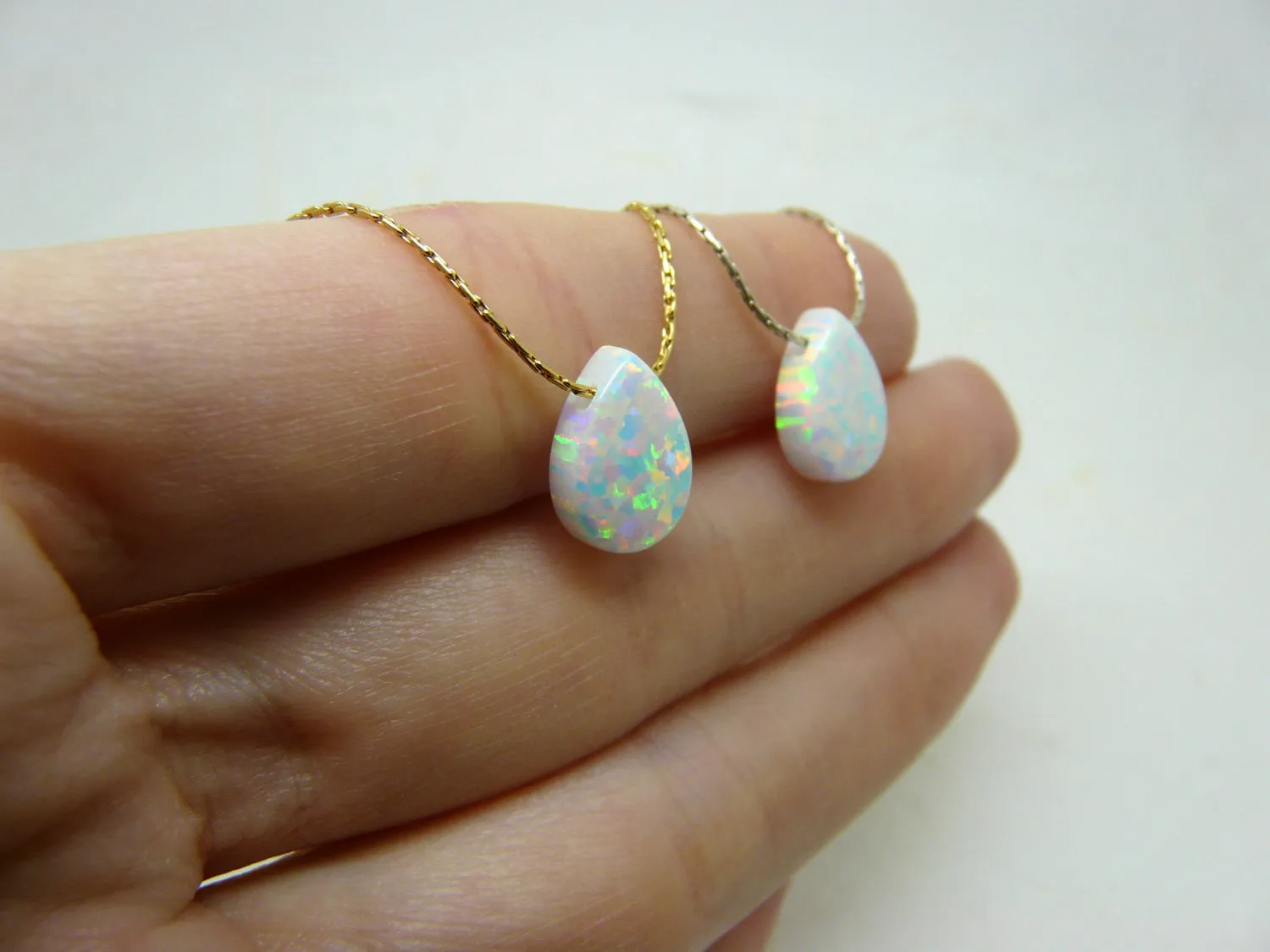 Drop Shape Opal Necklace – Timeless Elegance