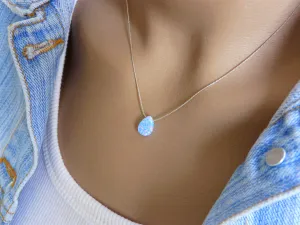 Drop Shape Opal Necklace – Timeless Elegance