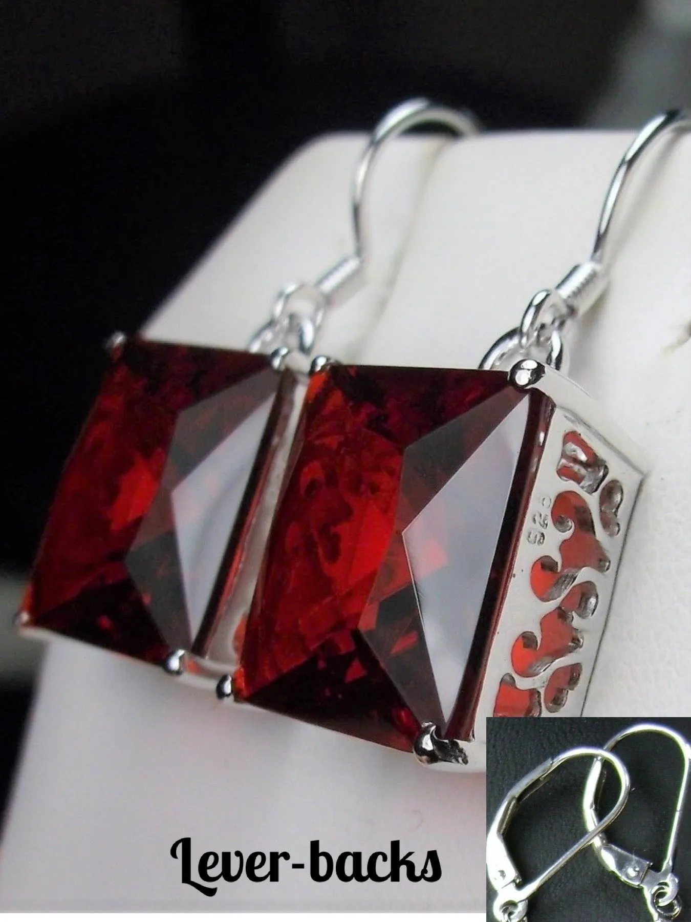 E45, Square Earrings, Silver Art Nouveau Filigree, Vintage Style Jewelry #E45