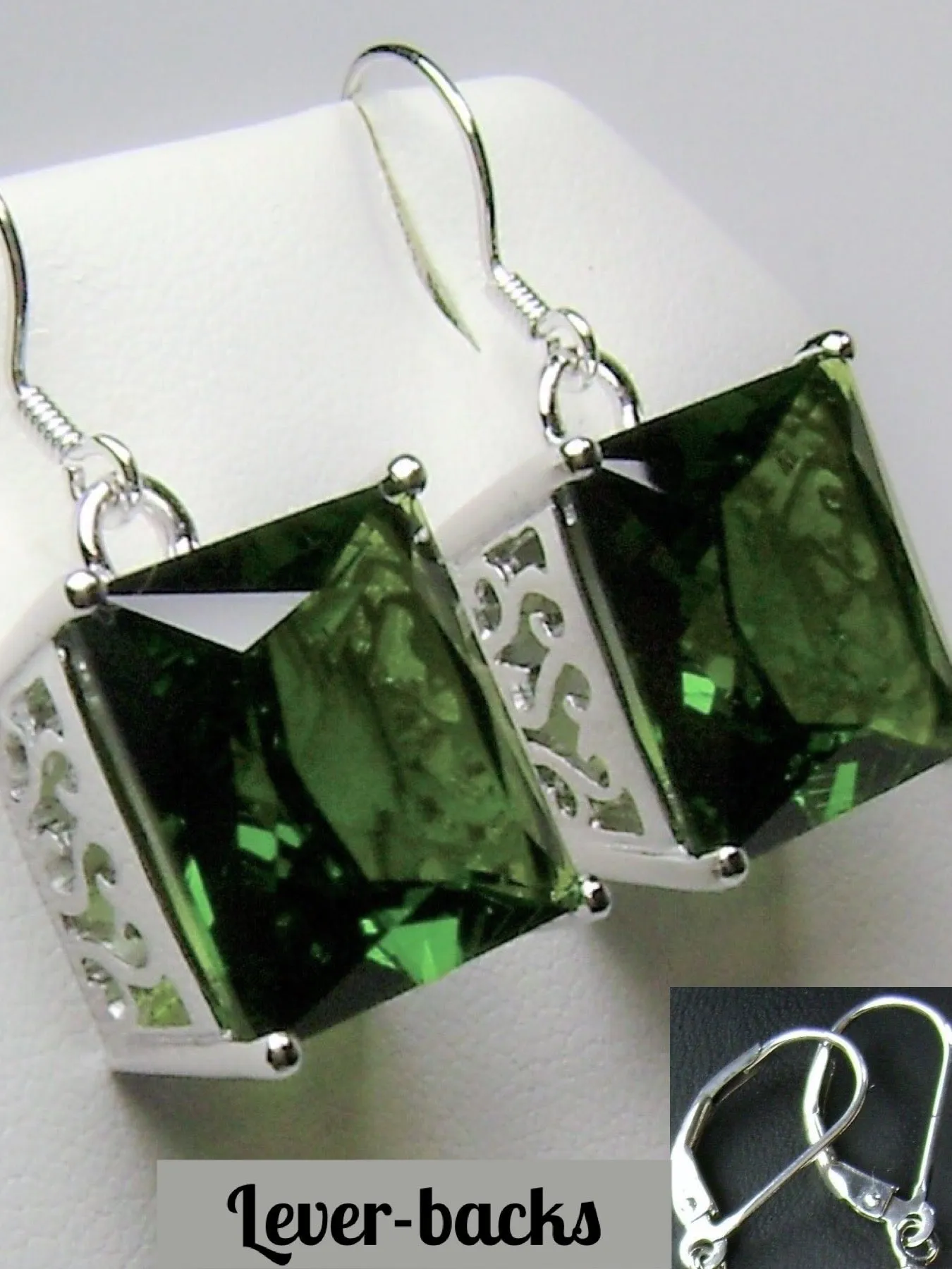 E45, Square Earrings, Silver Art Nouveau Filigree, Vintage Style Jewelry #E45