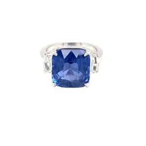 Elegant 9.80 carat Blue Ceylon Sapphire Ring