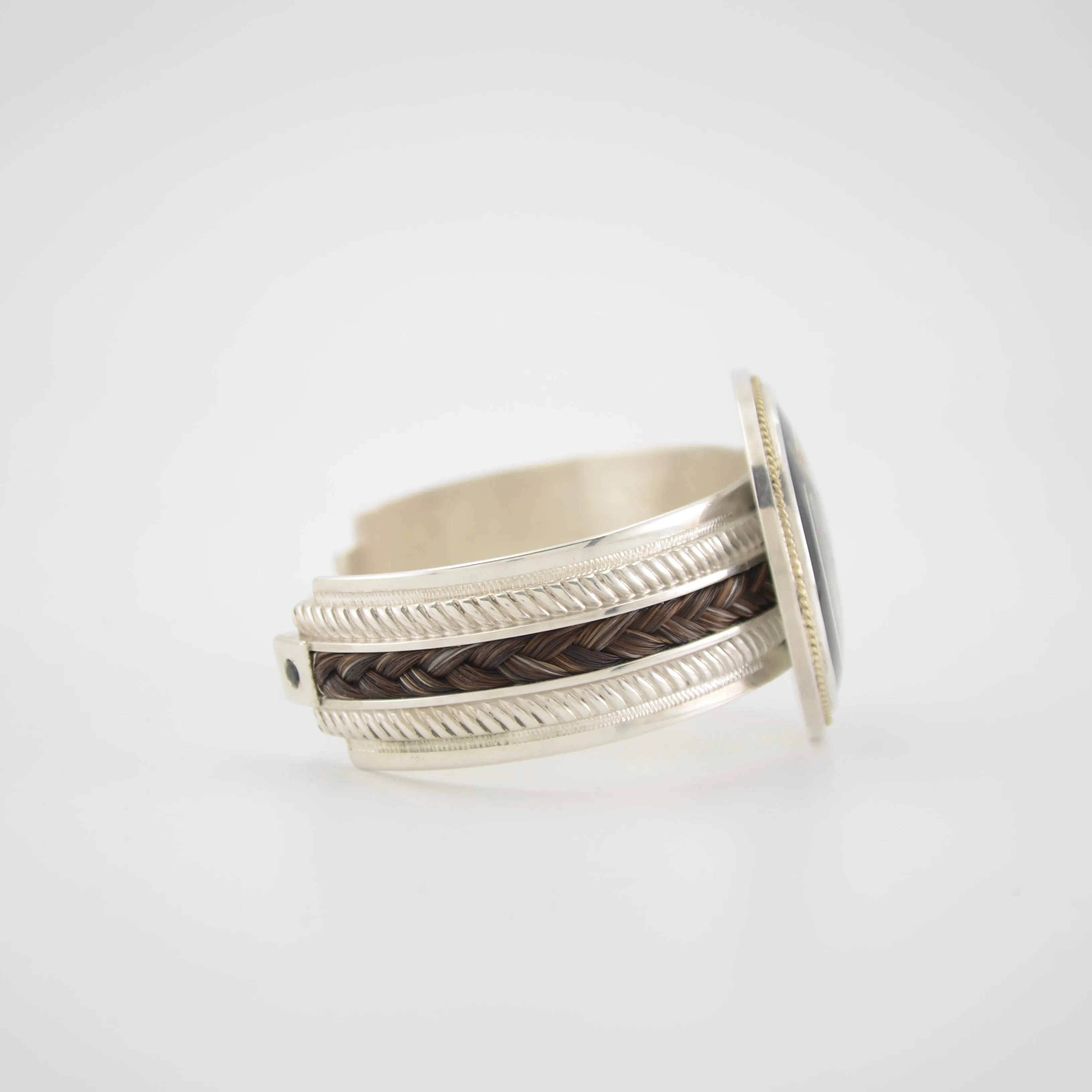 Enamel and Horse Hair Cuff