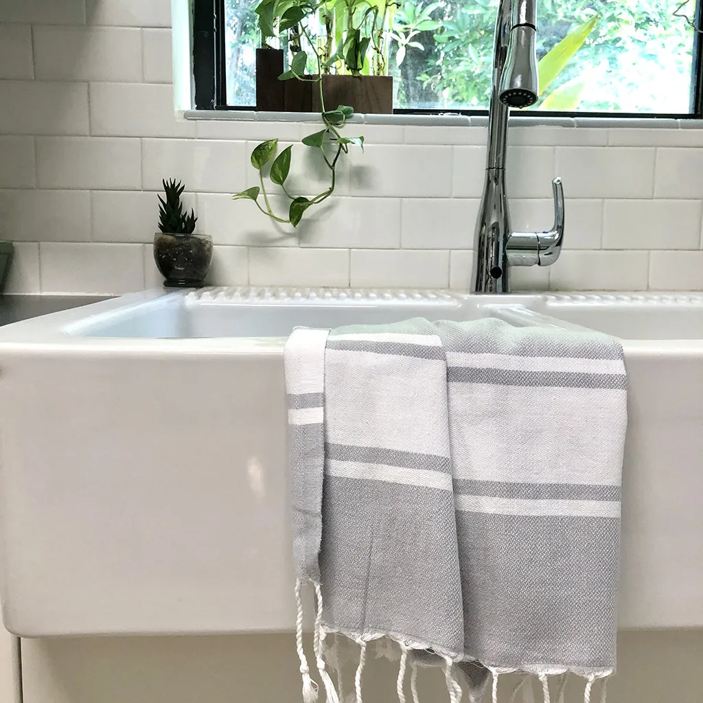 Essential Stripe Turkish Hand Towel by SLATE   SALT
