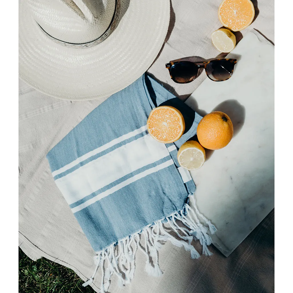 Essential Stripe Turkish Hand Towel by SLATE   SALT