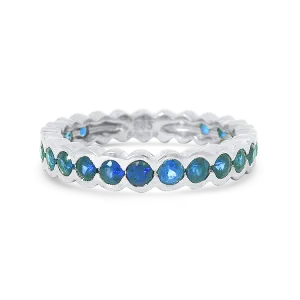 Estate 14k White Gold Sapphire Bubble Band