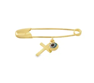 Evil Eye and Cross Baby Pin