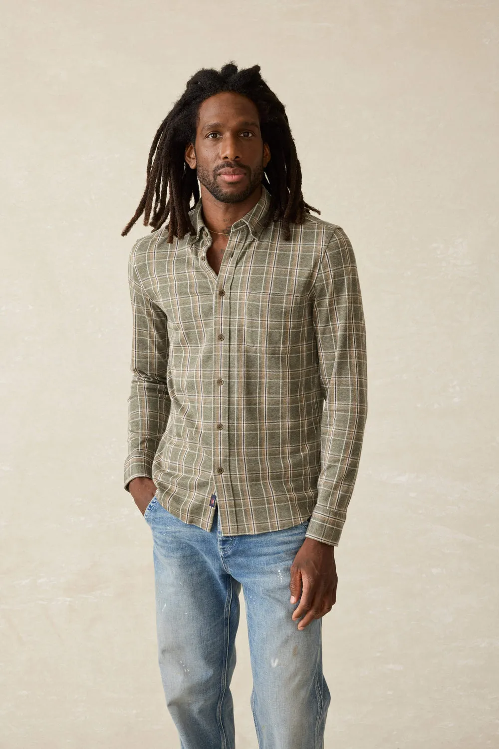 Faherty - Coastline Knit Shirt - Pleasant Hill Plaid