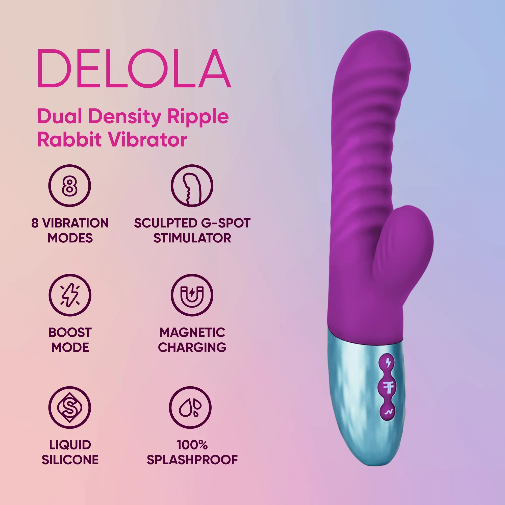 Femme Funn Delola Rechargeable Rabbit Vibrator - Purple