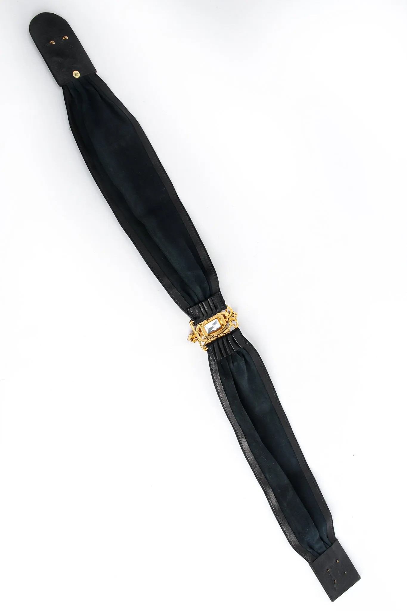 Filigree Ruby Crystal Leather Sash Belt