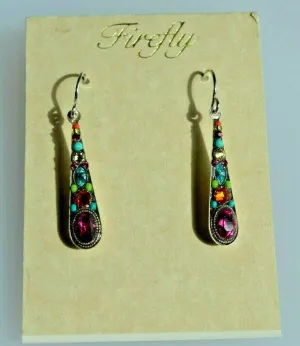 FIREFLY JEWELRY 7790MC EARRING Multi color New Silver Wire