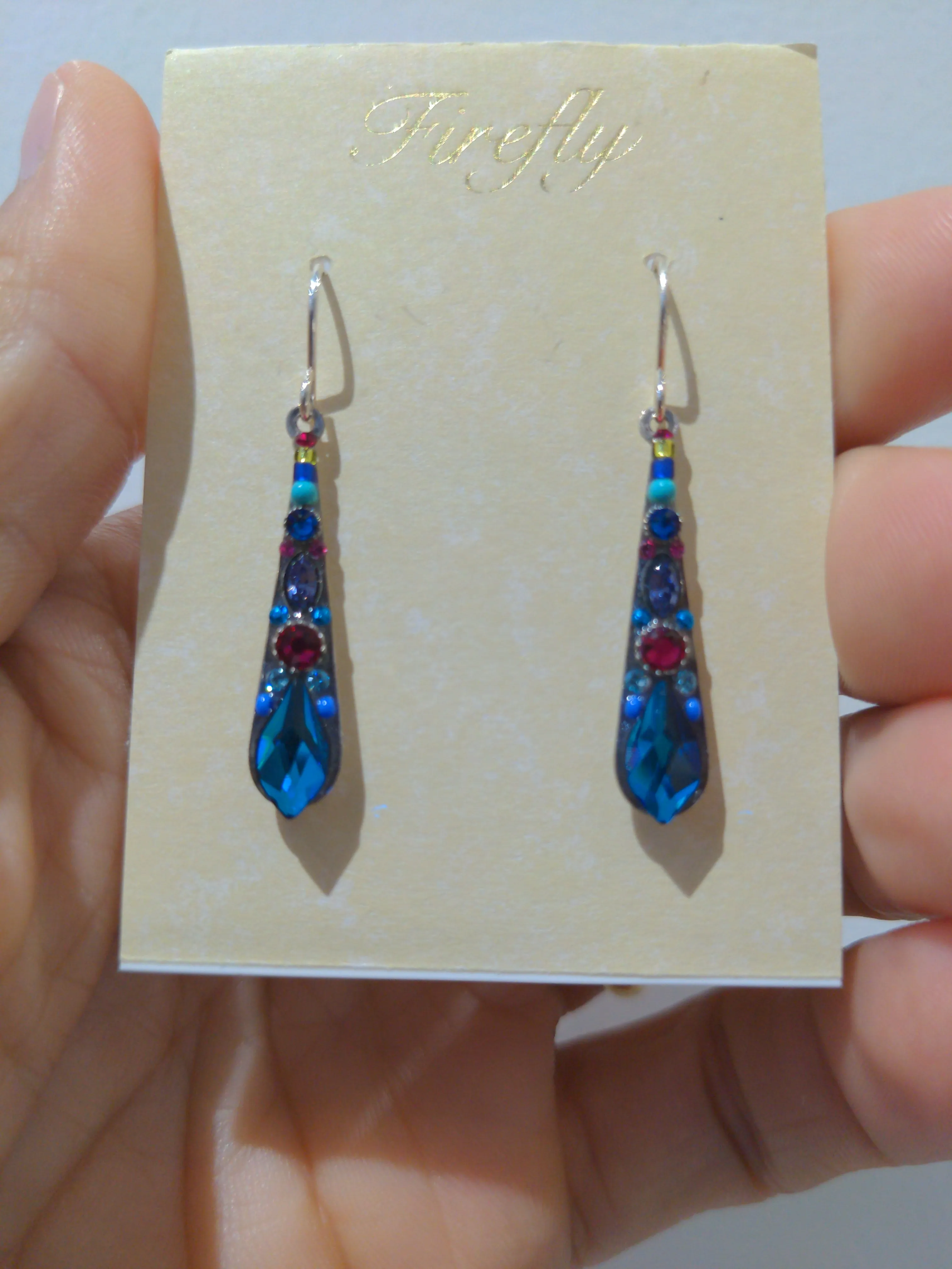 FIREFLY JEWELRY 7848-BB EARRING Bermuda Blue New Silver Wire