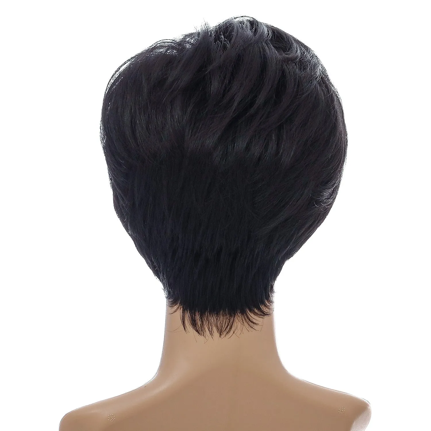 Frances | Black Short Pixie Cut Straight Synthetic Hair Wig With Bangs