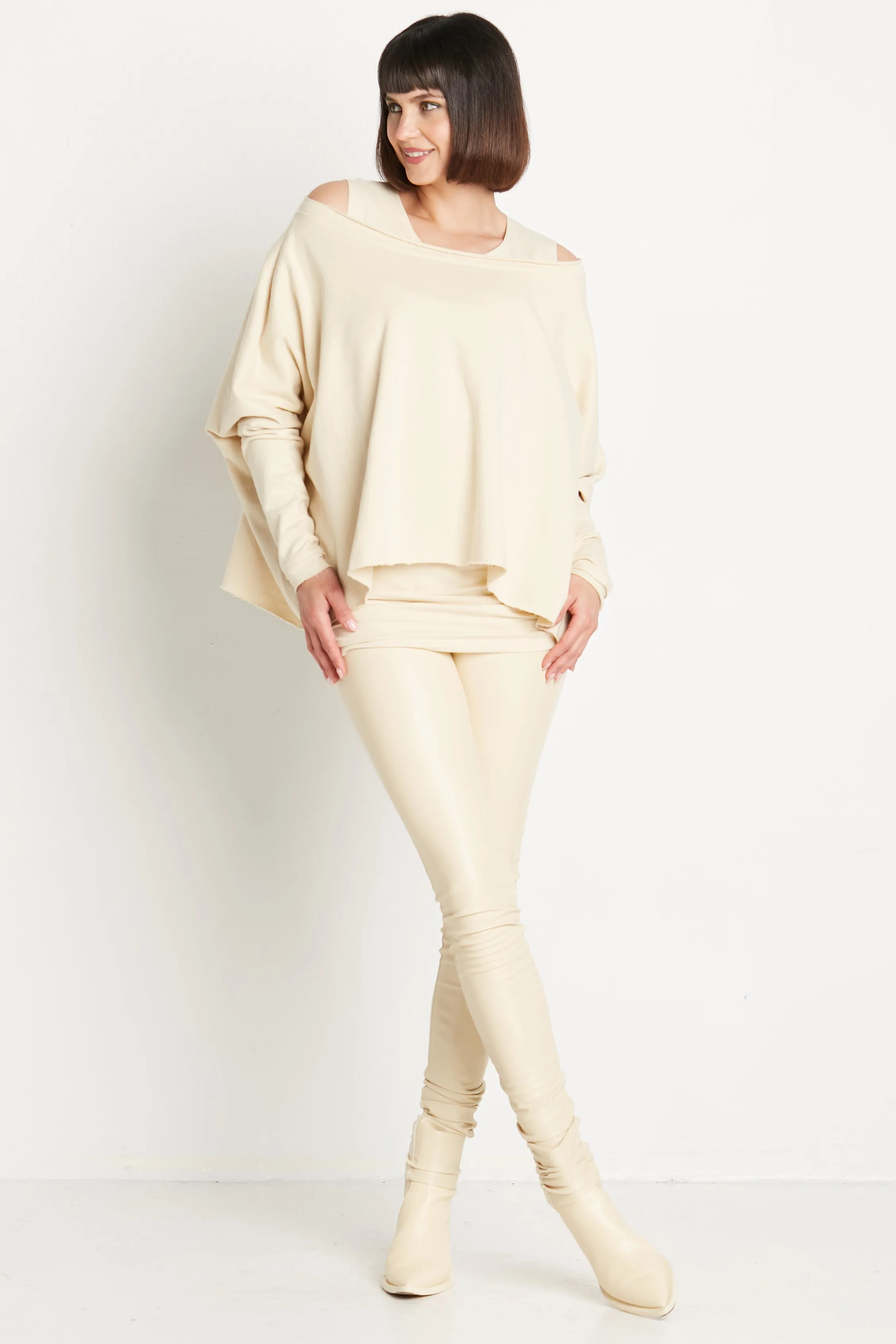 French Terry Off The Shoulder T Top