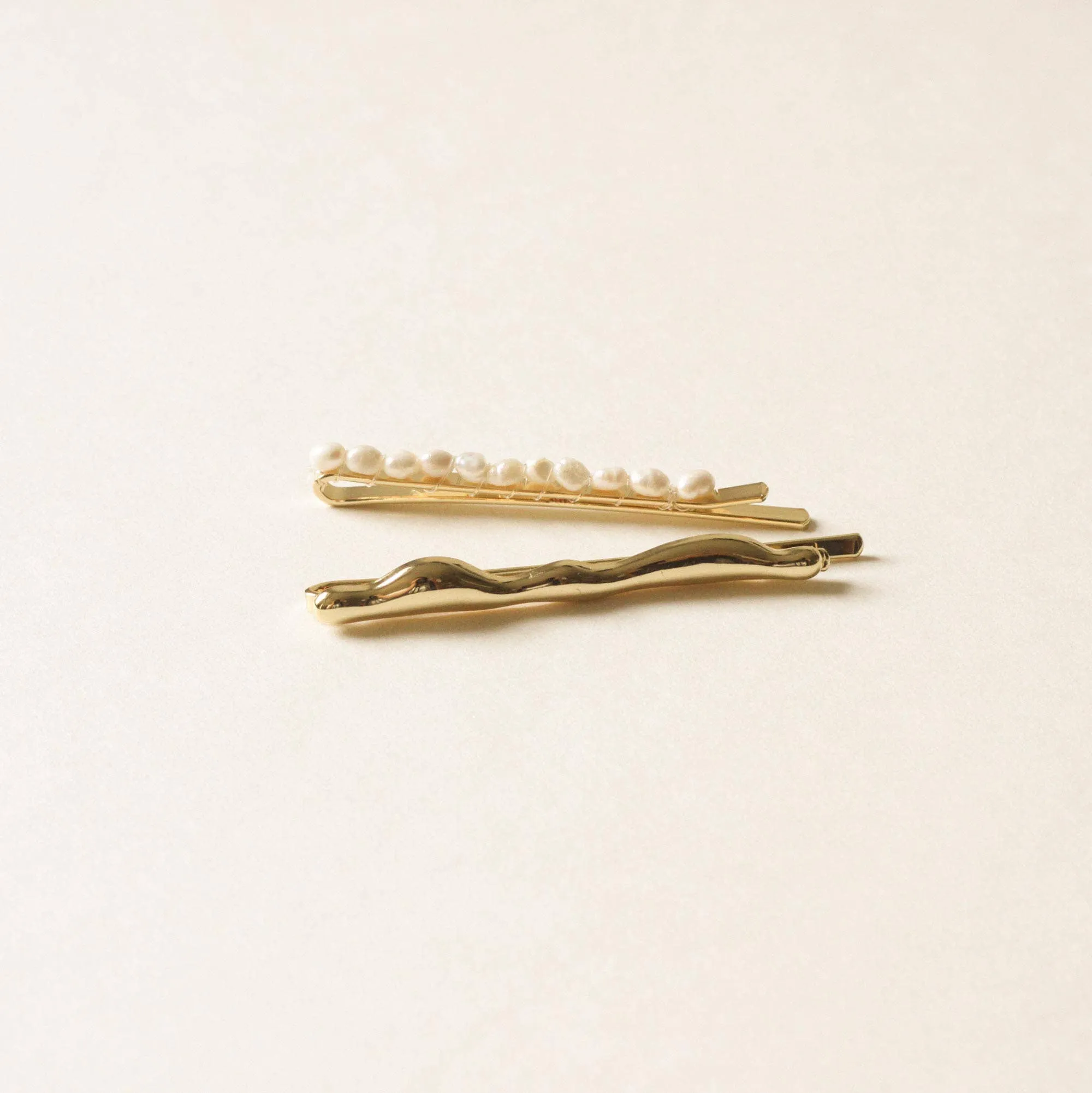 Freshwater Pearl Beaded Metal Hair Bobby Pins | Set of 4