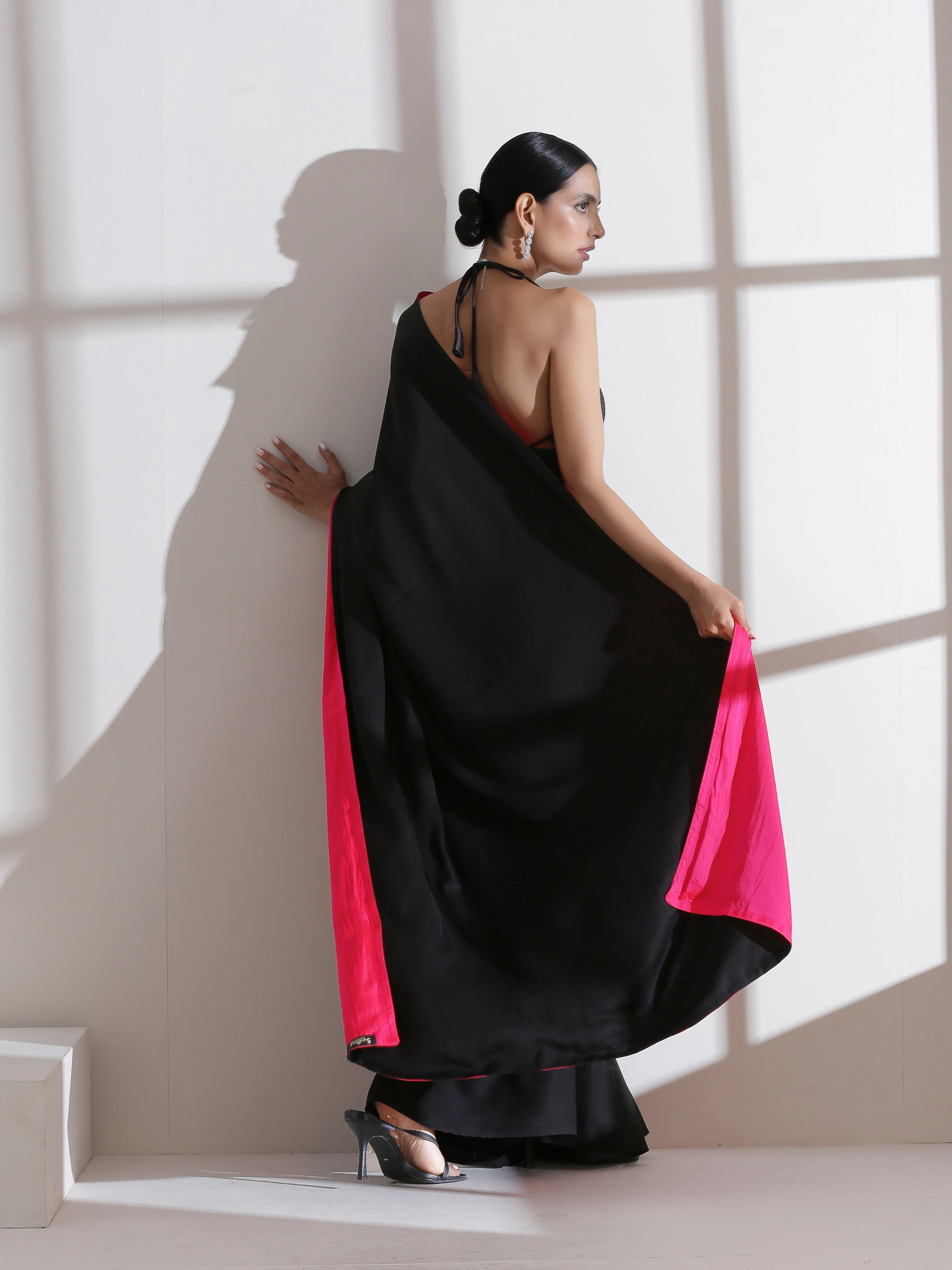 Fuchsia Black Surprise Saree