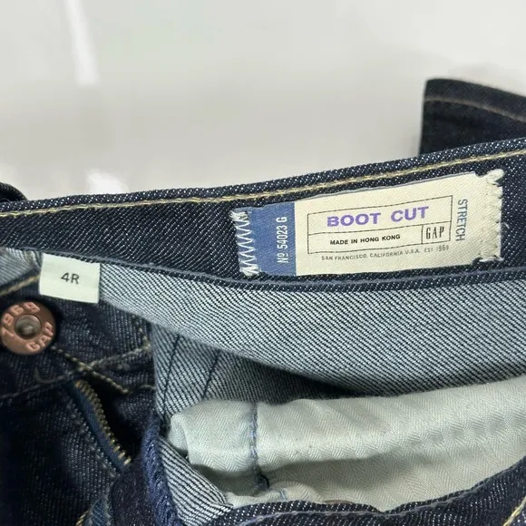 GAP jeans BOOT CUT stretch VINTAGE 4R SOLID blue EUC casual denim boot cut 4R
