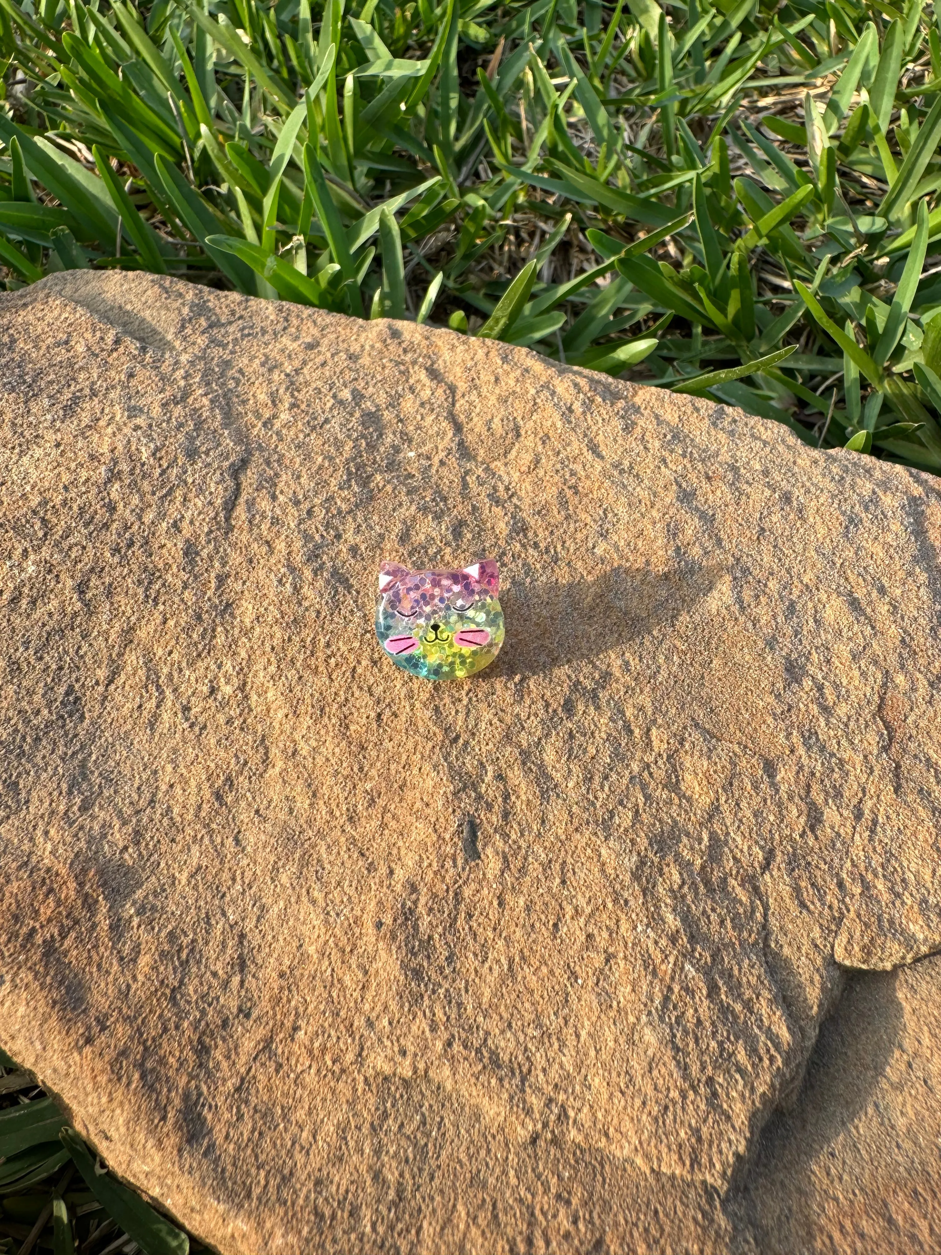 Glitter Cat Kitty Adornments Novelty Pin Brooch