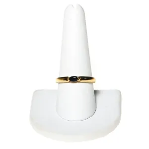 Gold Band Ring with Sapphire