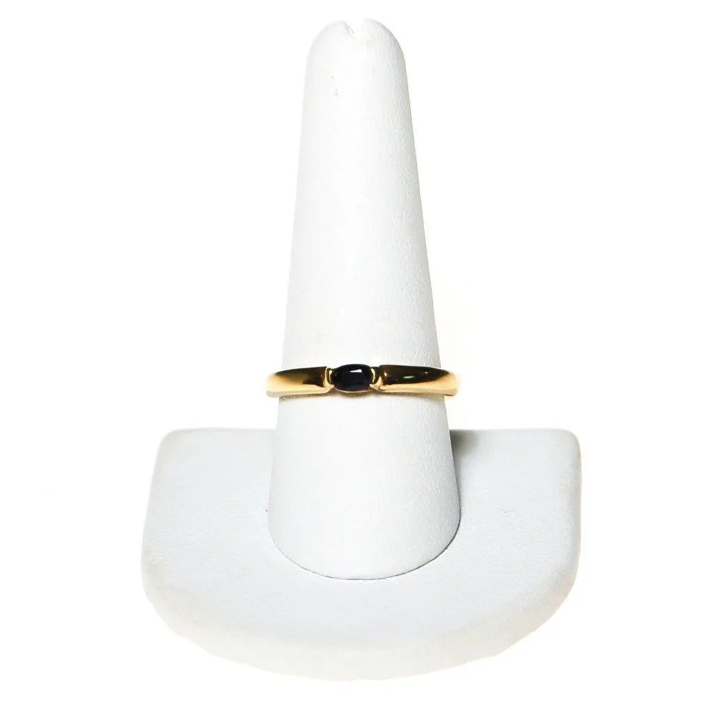 Gold Band Ring with Sapphire